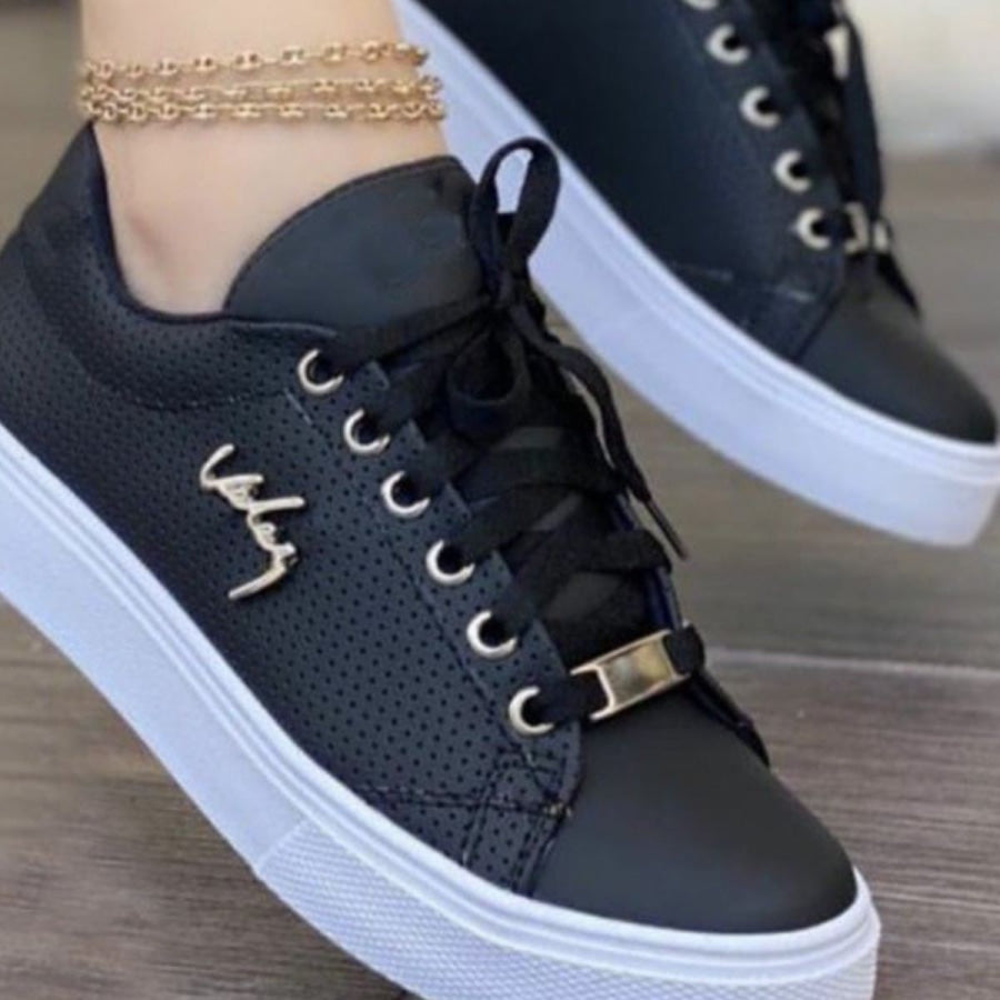 Lace Up Round Toe Sneakers Apparel and Accessories