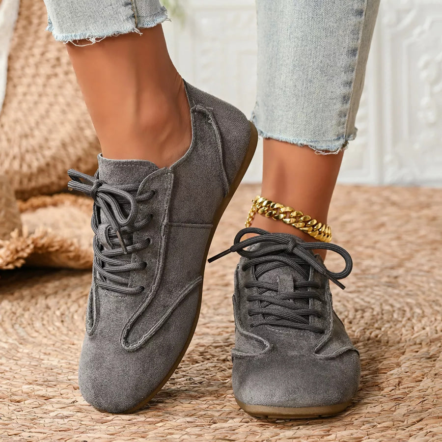Lace Up Round Toe Sneakers Apparel and Accessories