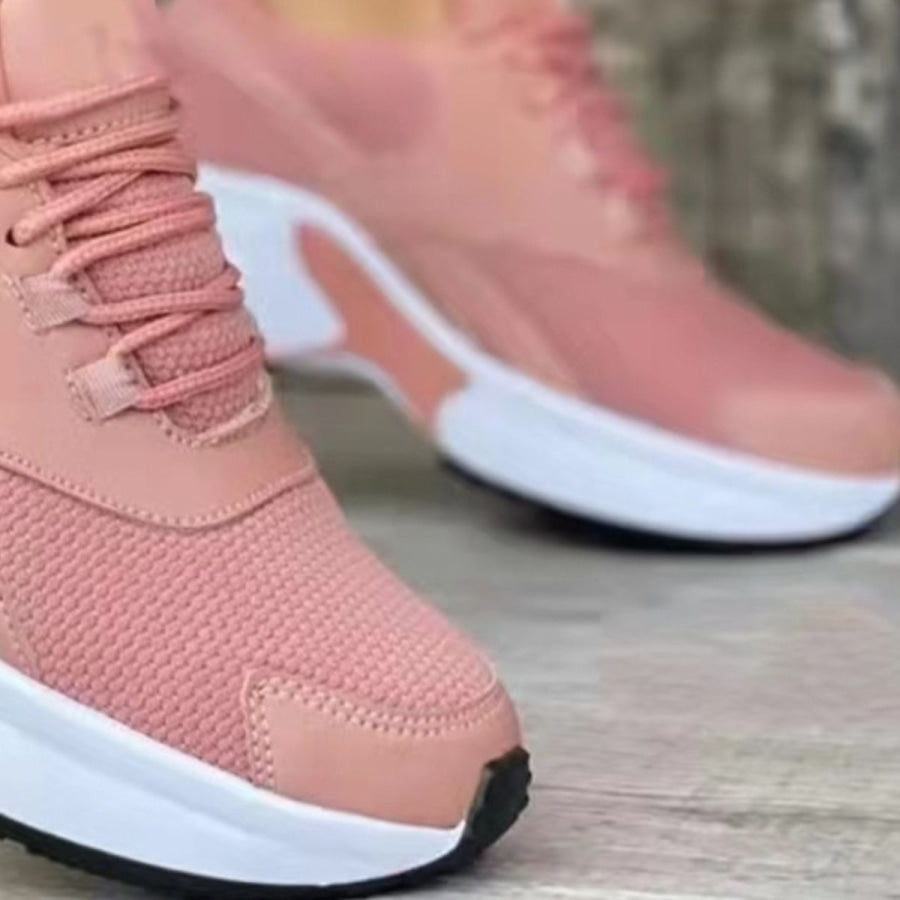 Lace Up Round Toe Sneakers Apparel and Accessories