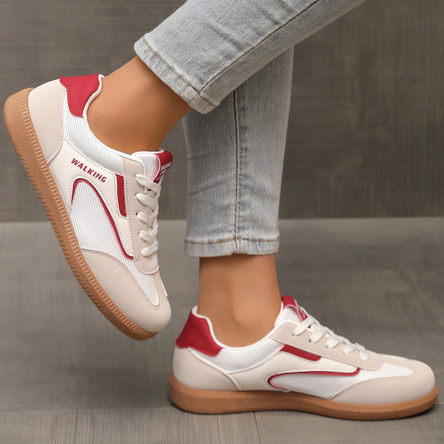 Lace Up Round Toe Sneakers Apparel and Accessories