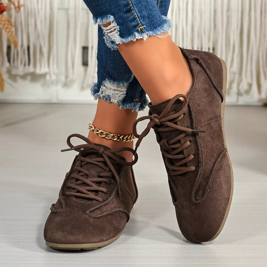 Lace Up Round Toe Sneakers Apparel and Accessories