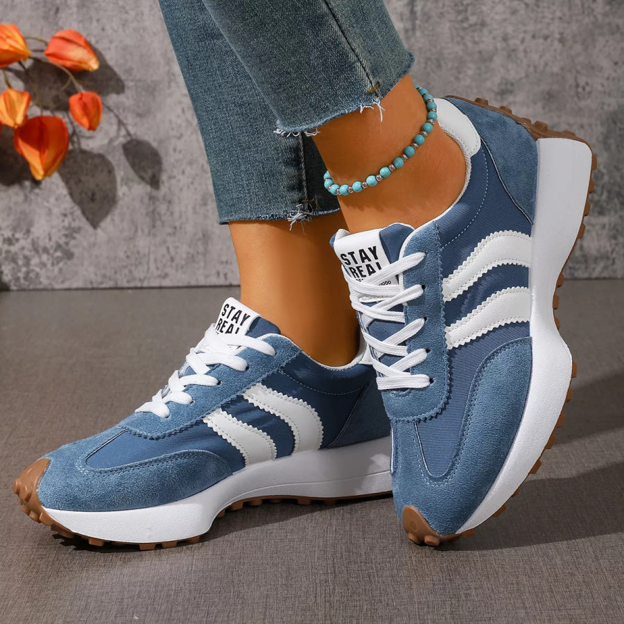 Lace Up Round Toe Sneakers Apparel and Accessories