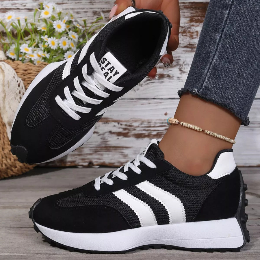 Lace Up Round Toe Sneakers Apparel and Accessories