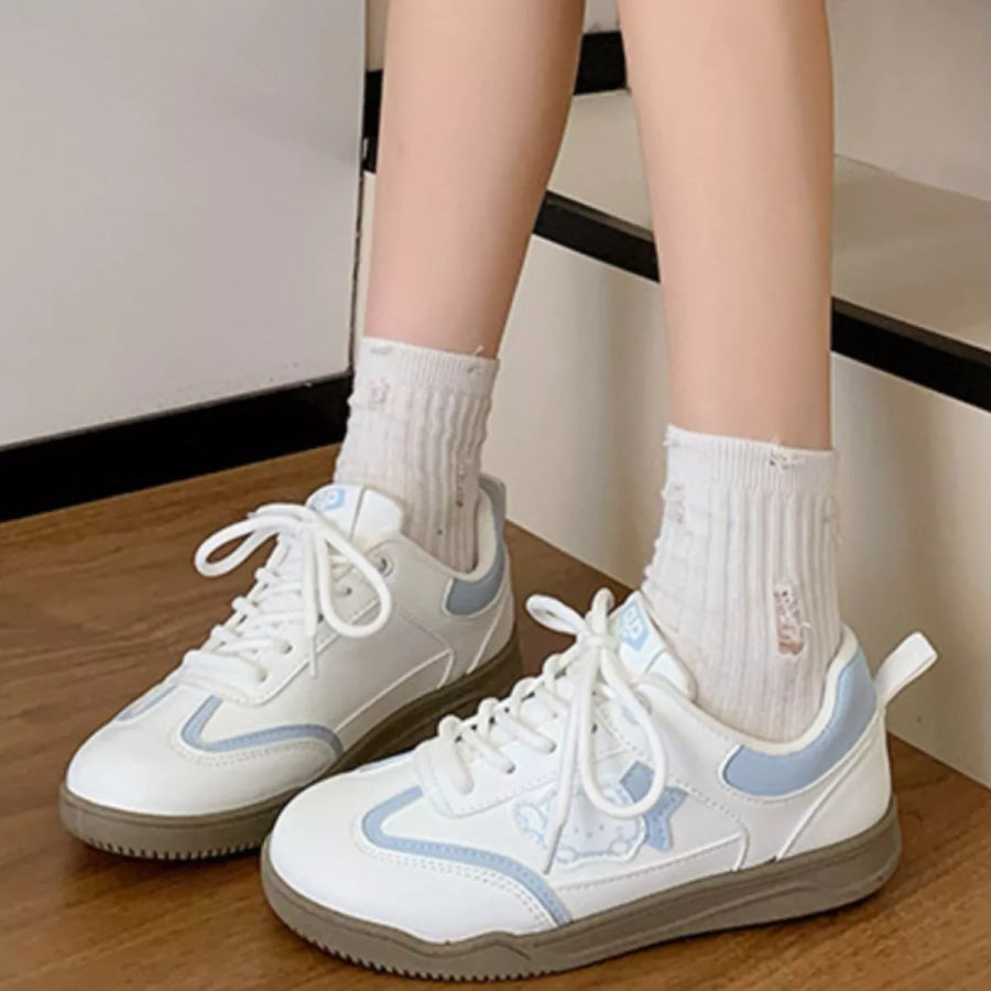 Lace Up Round Toe Sneakers Apparel and Accessories