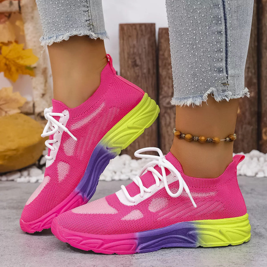 Lace Up Round Toe Sneakers Apparel and Accessories
