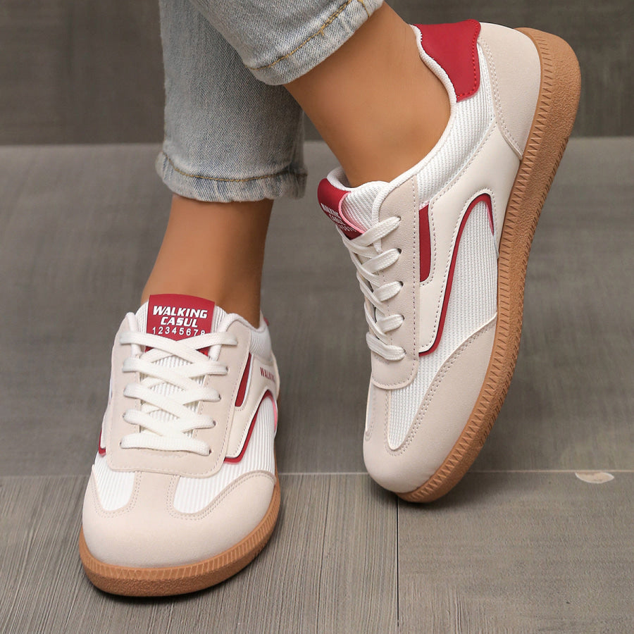 Lace Up Round Toe Sneakers Apparel and Accessories