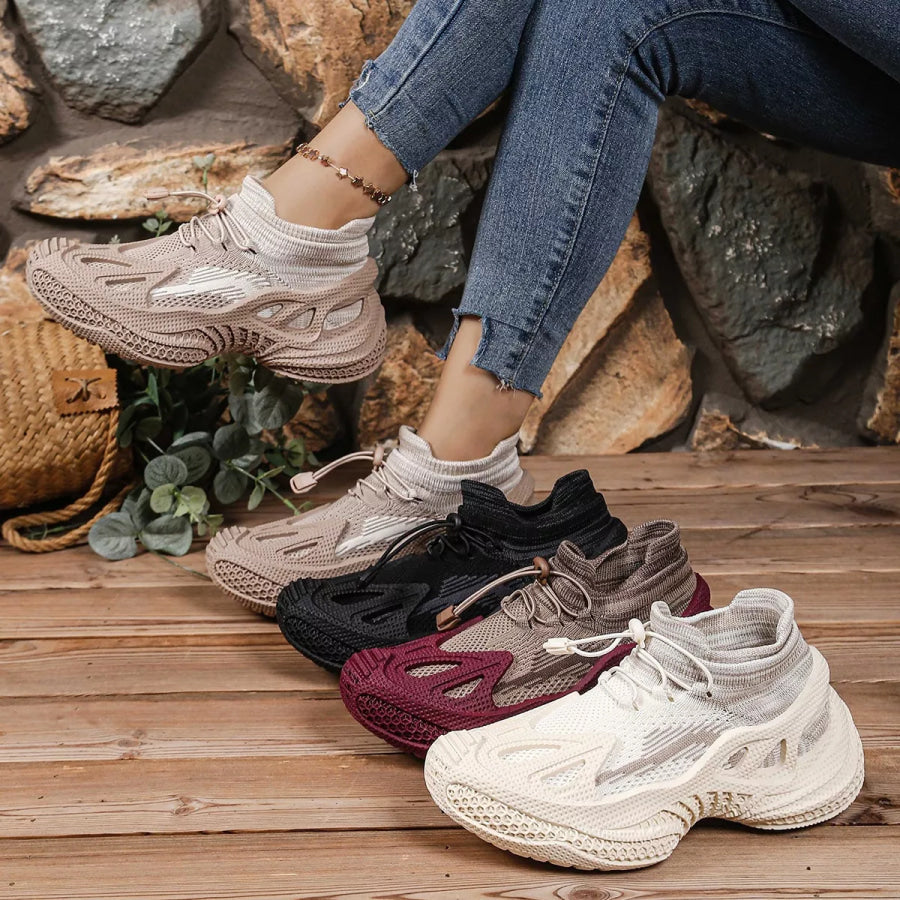 Lace Up Round Toe Sneakers Apparel and Accessories