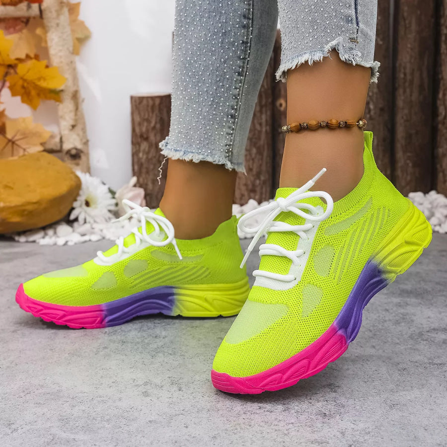 Lace Up Round Toe Sneakers Apparel and Accessories