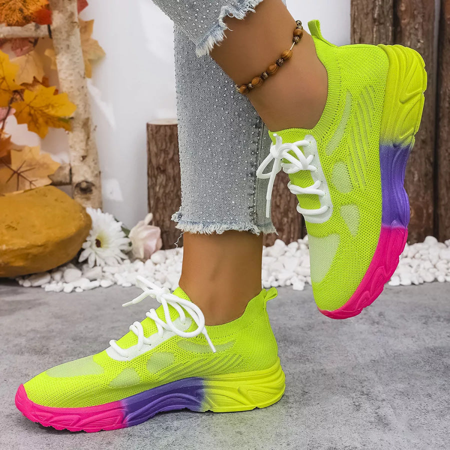 Lace Up Round Toe Sneakers Apparel and Accessories