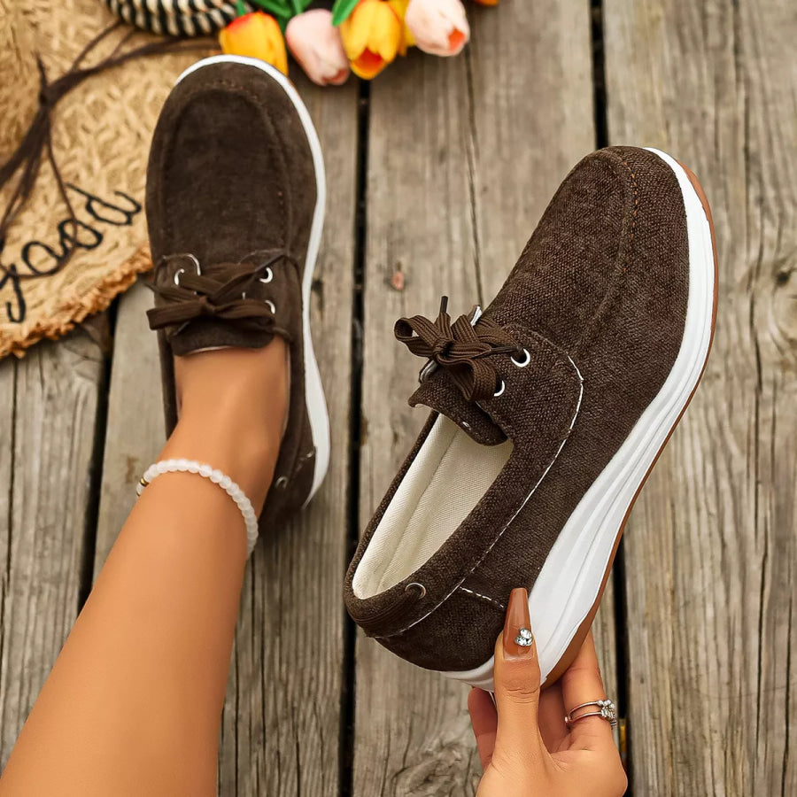 Lace Up Round Toe Sneakers Apparel and Accessories