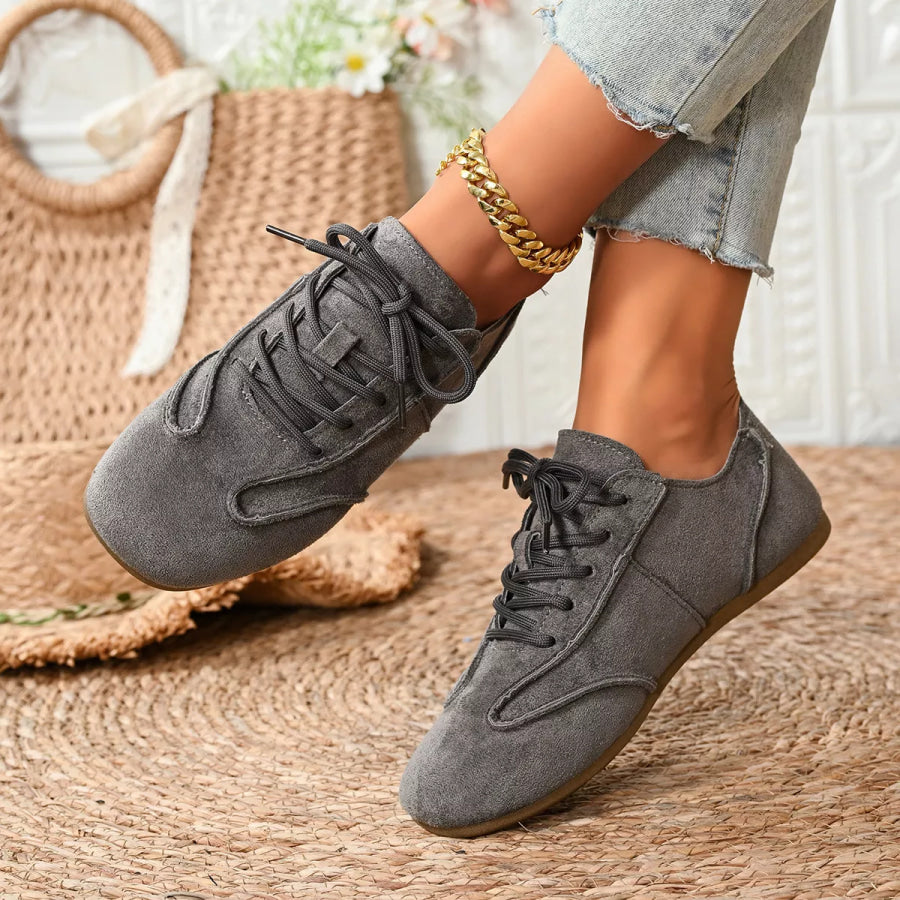 Lace Up Round Toe Sneakers Apparel and Accessories
