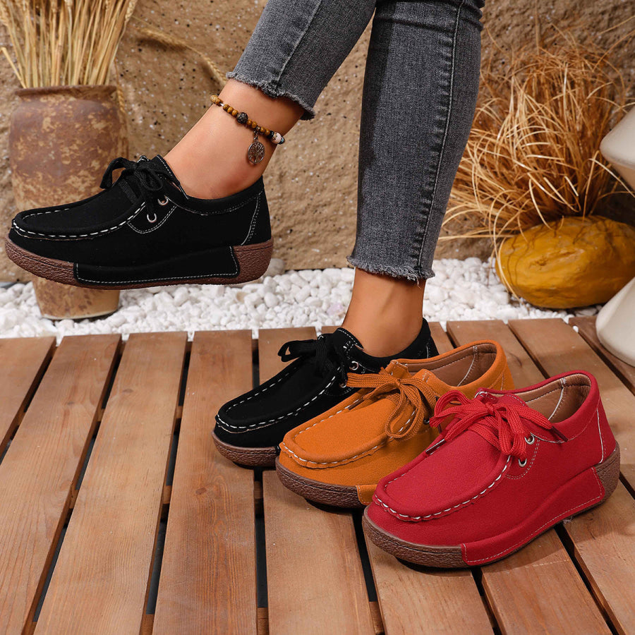 Lace Up Round Toe Sneakers Apparel and Accessories