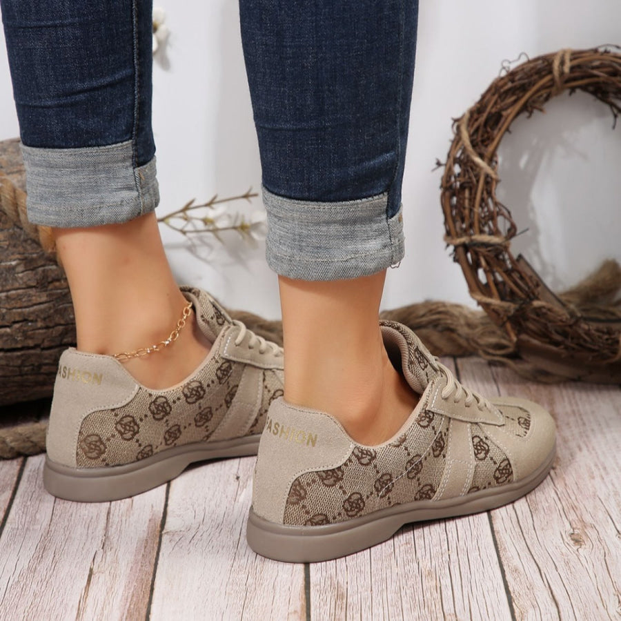 Lace Up Round Toe Sneakers Apparel and Accessories