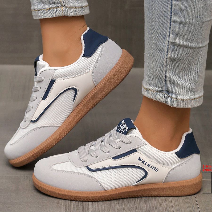 Lace Up Round Toe Sneakers Apparel and Accessories