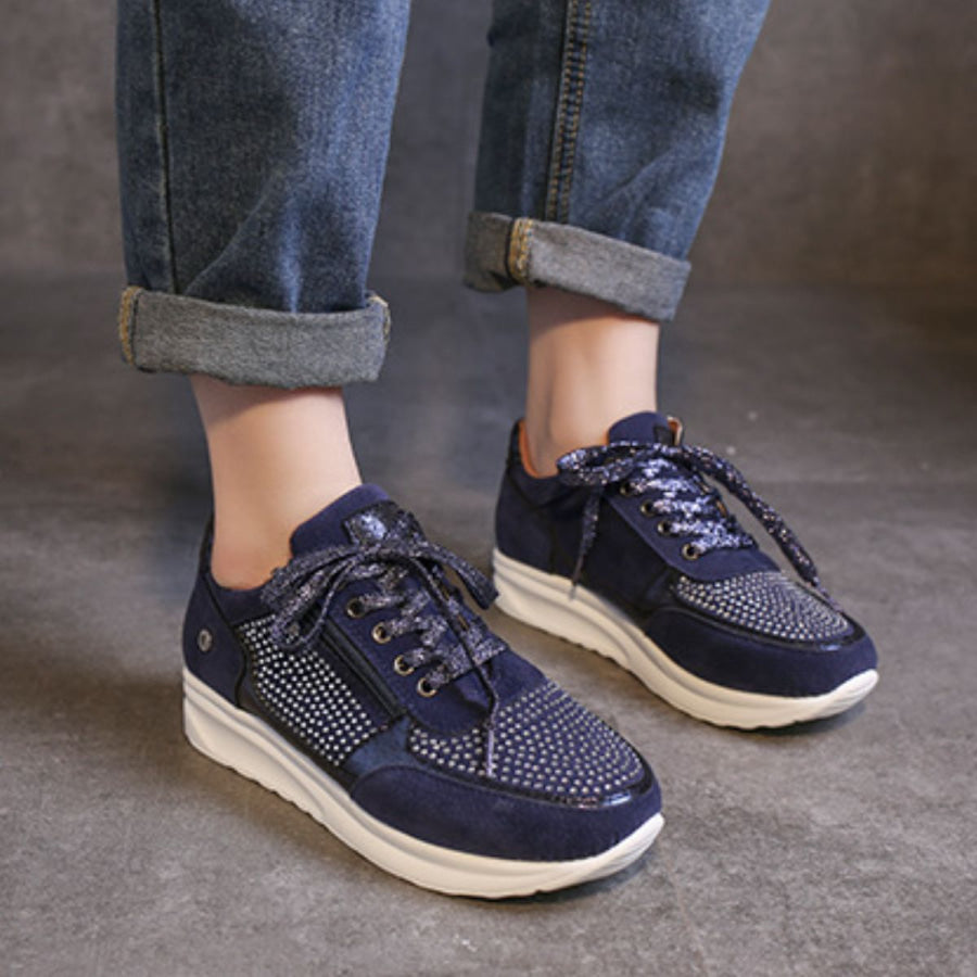 Lace Up Round Toe Sneakers Apparel and Accessories