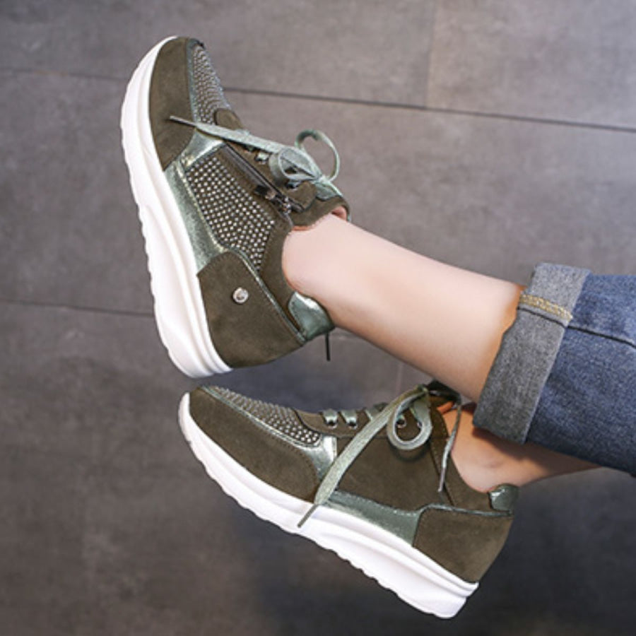 Lace Up Round Toe Sneakers Apparel and Accessories