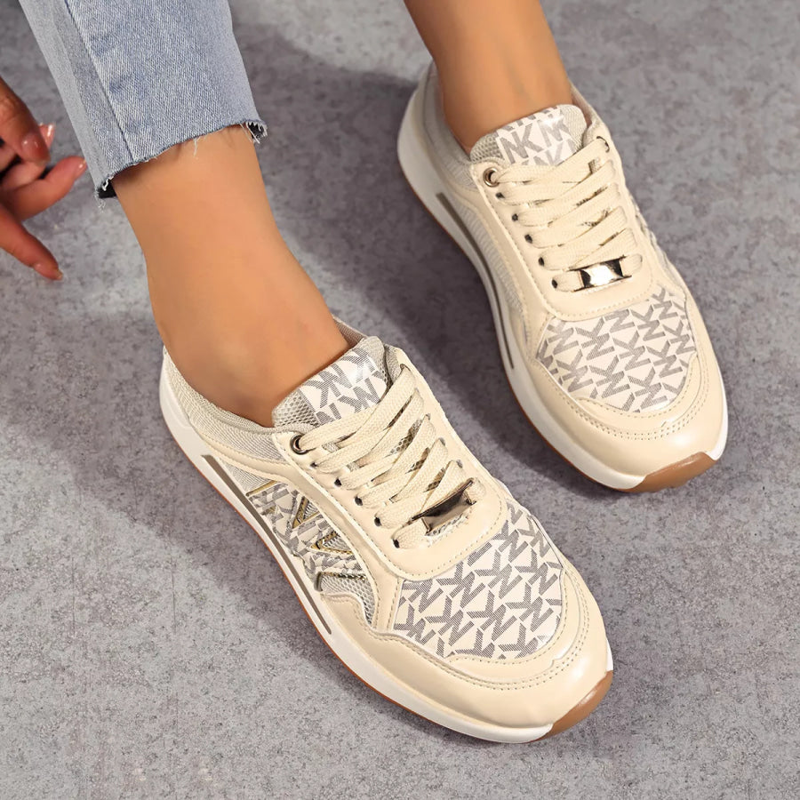 Lace Up Round Toe Sneakers Apparel and Accessories