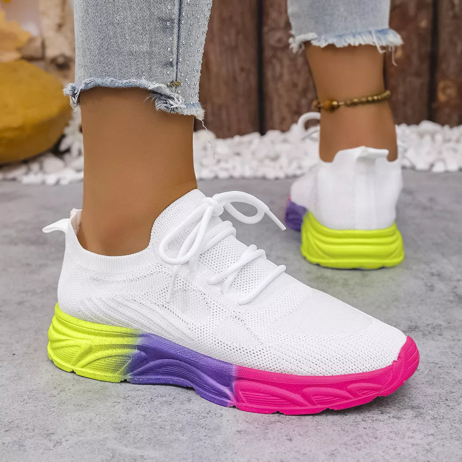 Lace Up Round Toe Sneakers Apparel and Accessories