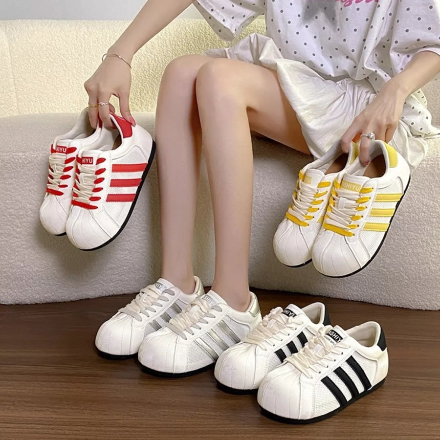 Lace Up Round Toe Sneakers Apparel and Accessories