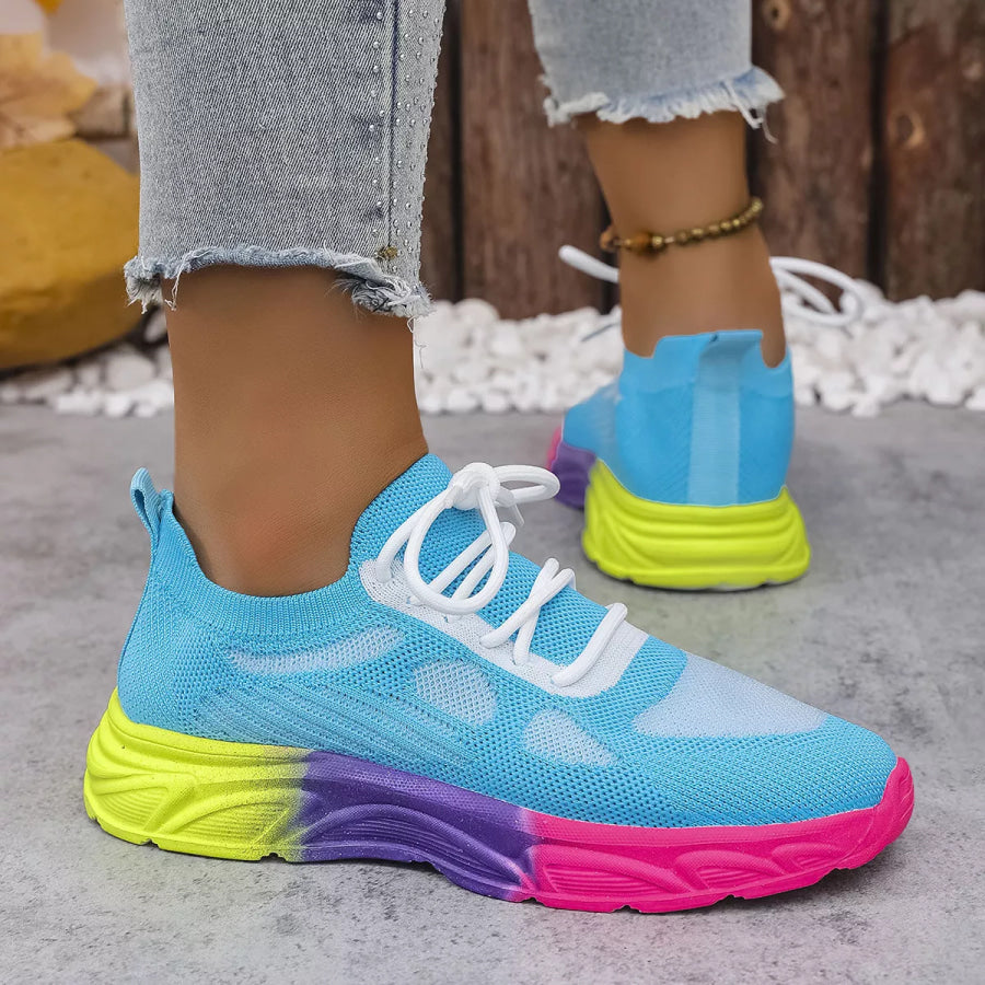 Lace Up Round Toe Sneakers Apparel and Accessories