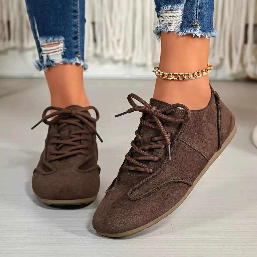 Lace Up Round Toe Sneakers Apparel and Accessories