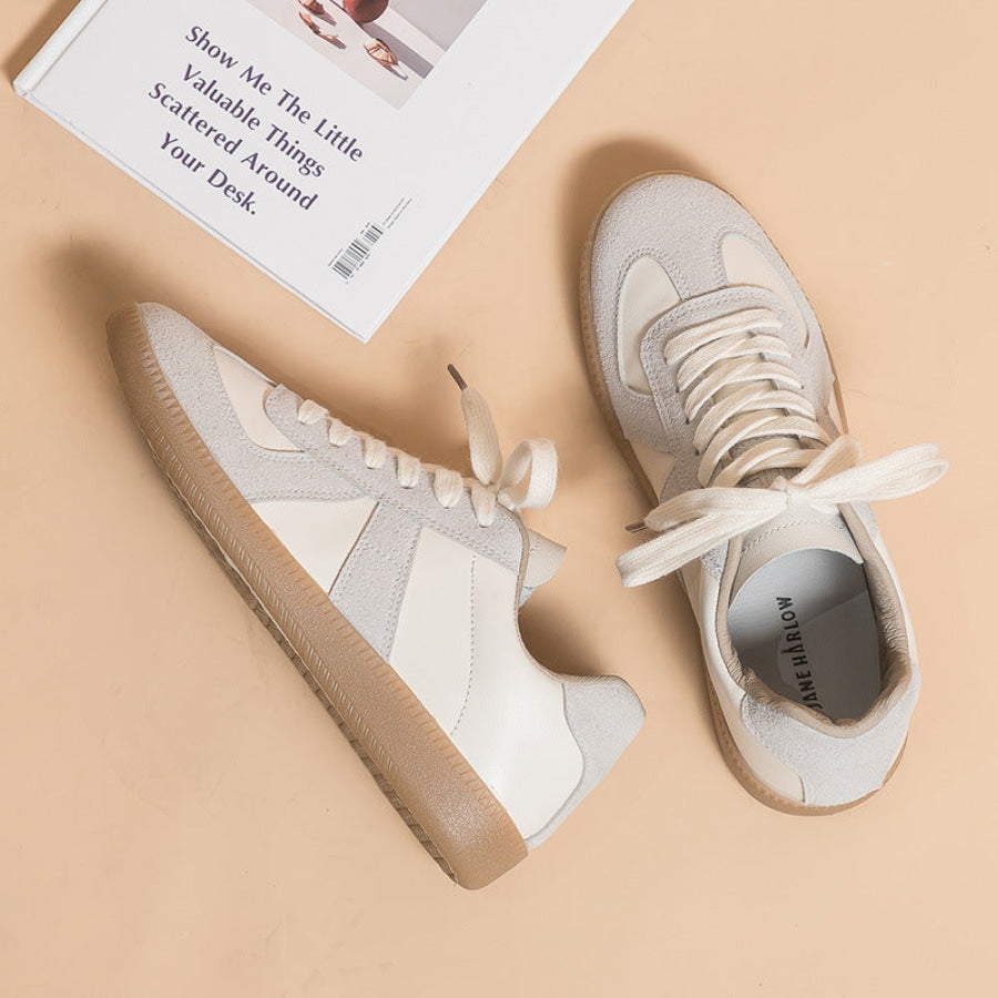 Lace Up Round Toe Sneakers Apparel and Accessories