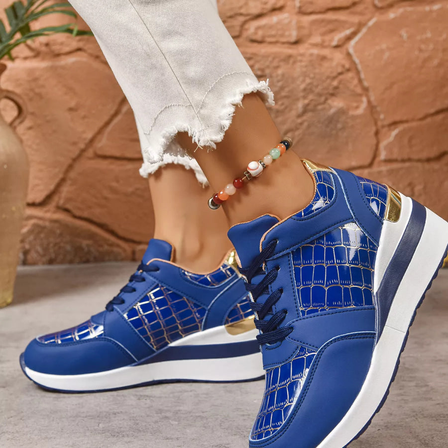Lace Up Round Toe Sneakers Apparel and Accessories