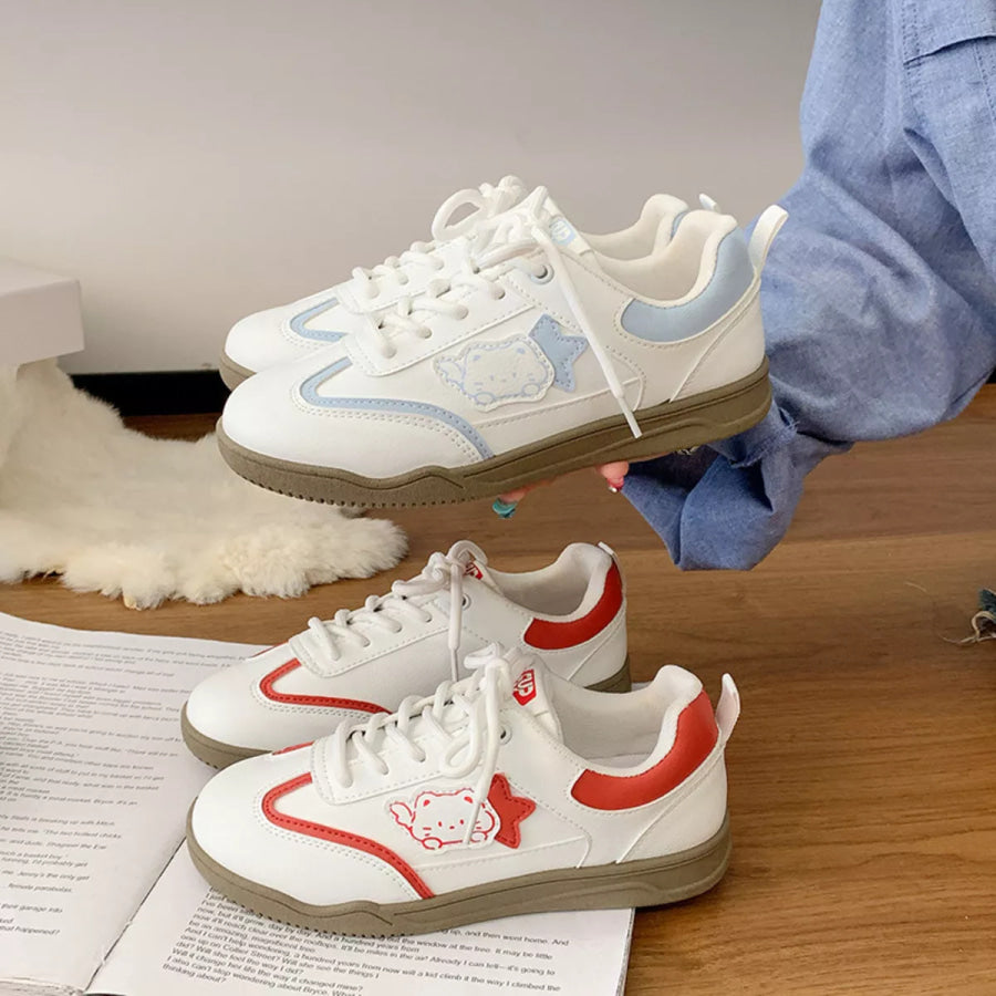 Lace Up Round Toe Sneakers Apparel and Accessories