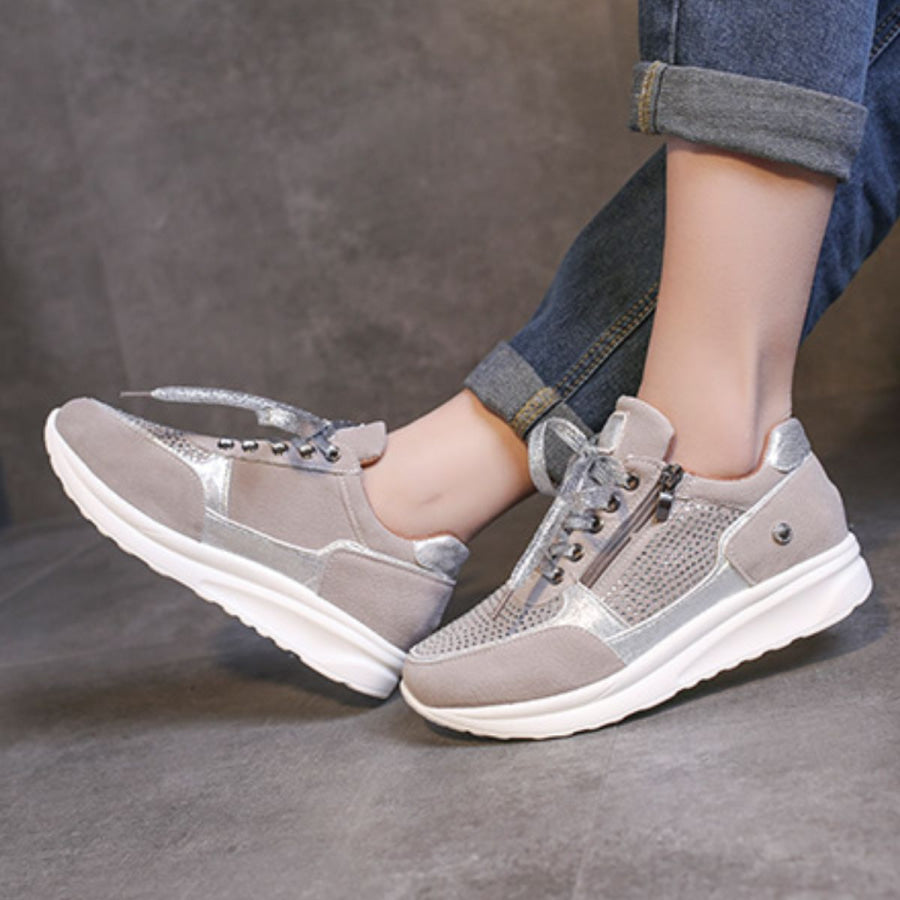 Lace Up Round Toe Sneakers Apparel and Accessories