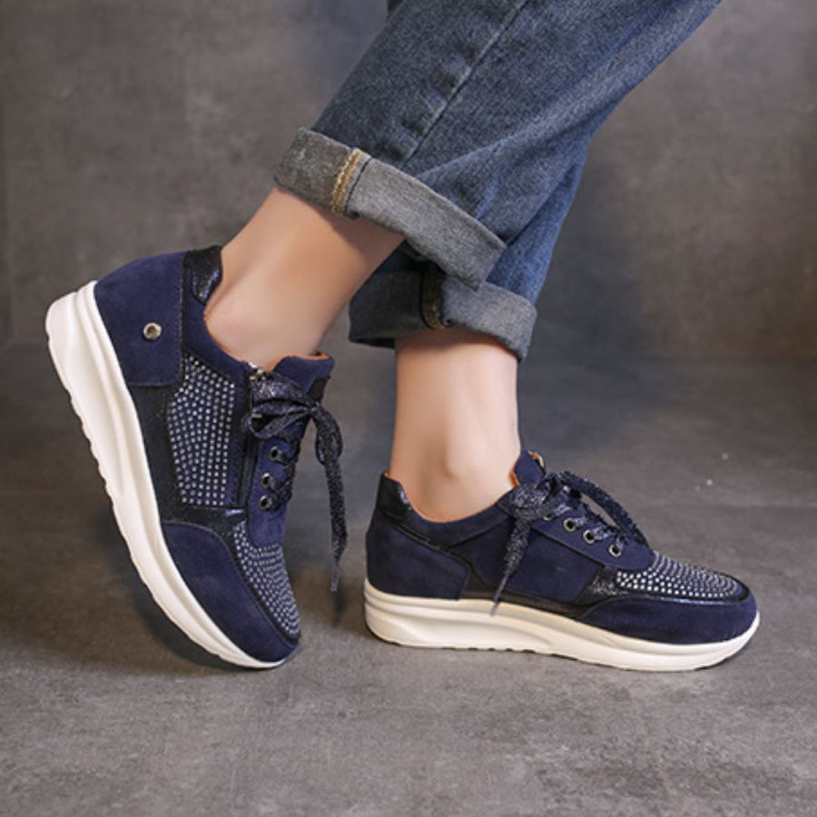 Lace Up Round Toe Sneakers Apparel and Accessories