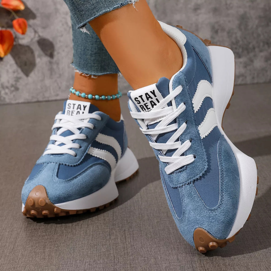 Lace Up Round Toe Sneakers Apparel and Accessories