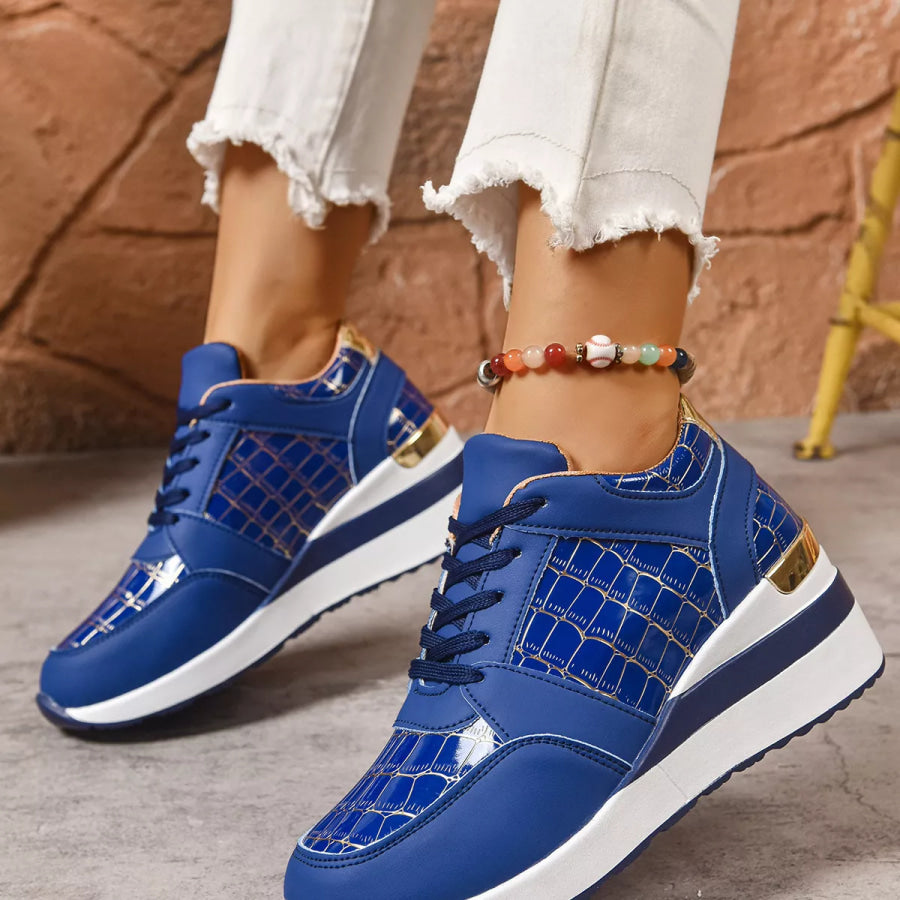 Lace Up Round Toe Sneakers Apparel and Accessories