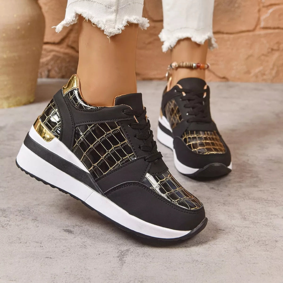 Lace Up Round Toe Sneakers Apparel and Accessories
