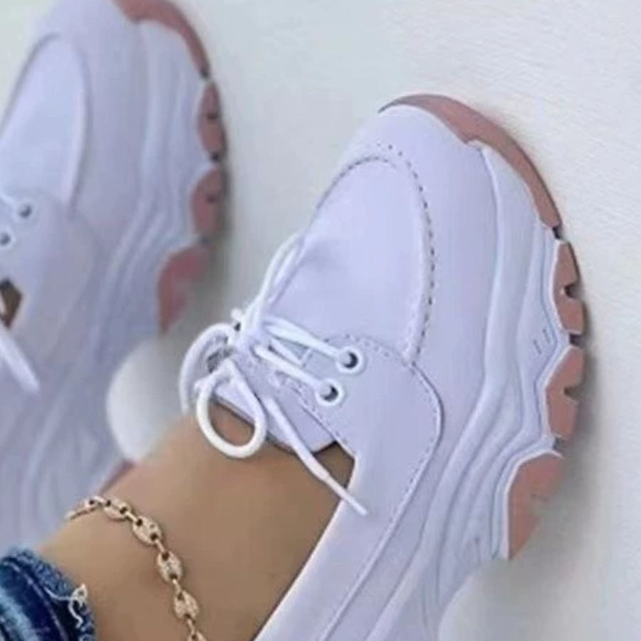 Lace Up Round Toe Sneakers Apparel and Accessories