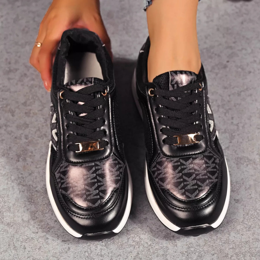 Lace Up Round Toe Sneakers Apparel and Accessories
