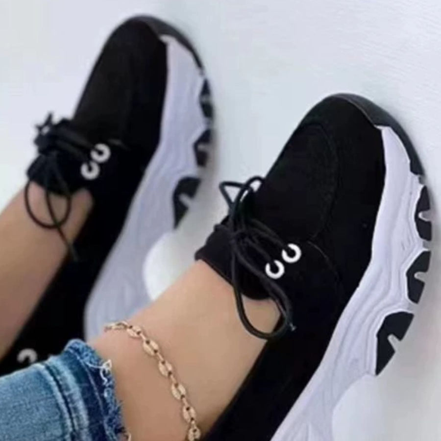 Lace Up Round Toe Sneakers Apparel and Accessories