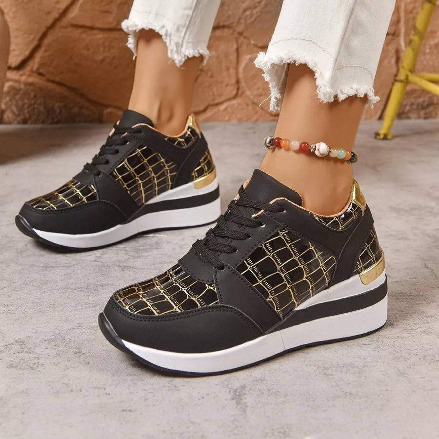 Lace Up Round Toe Sneakers Apparel and Accessories