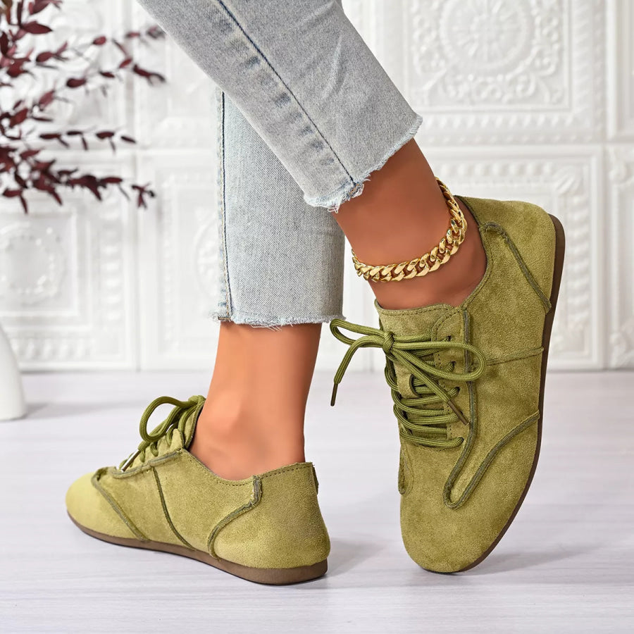 Lace Up Round Toe Sneakers Apparel and Accessories