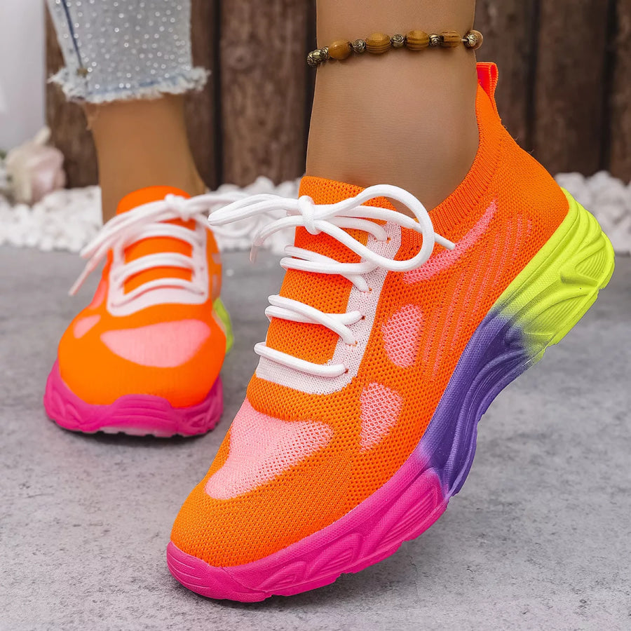 Lace Up Round Toe Sneakers Apparel and Accessories