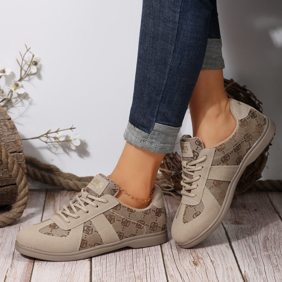 Lace Up Round Toe Sneakers Apparel and Accessories