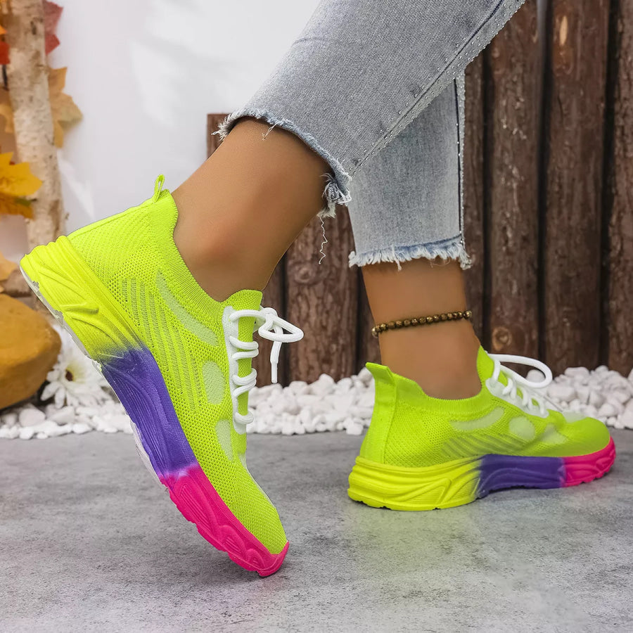 Lace Up Round Toe Sneakers Apparel and Accessories