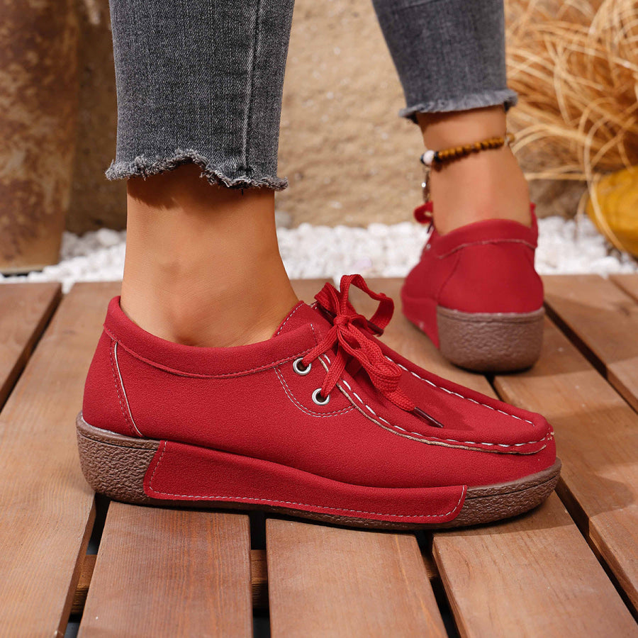 Lace Up Round Toe Sneakers Apparel and Accessories