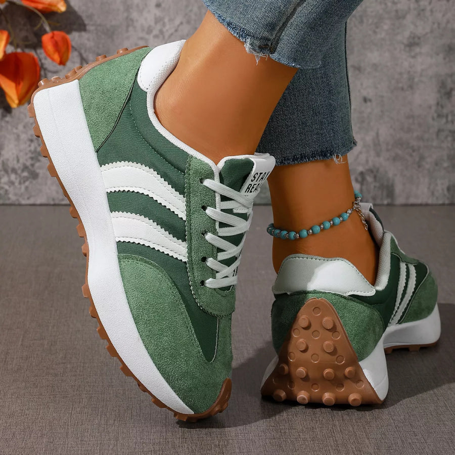 Lace Up Round Toe Sneakers Apparel and Accessories