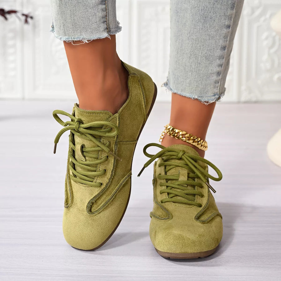 Lace Up Round Toe Sneakers Apparel and Accessories