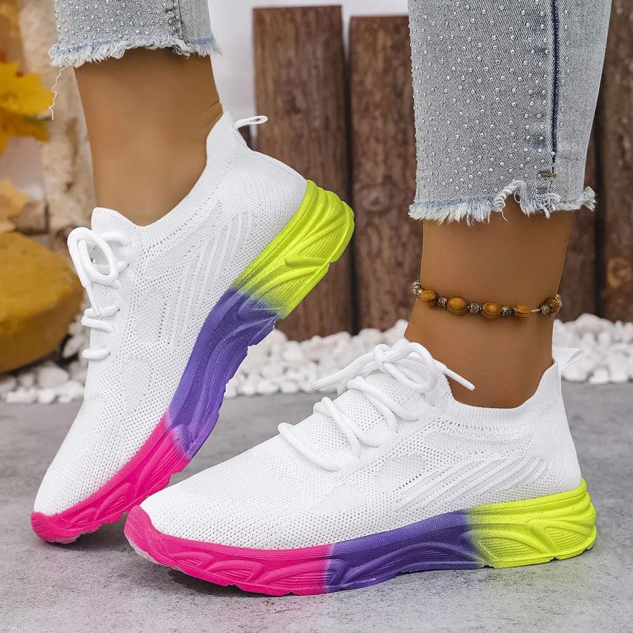 Lace Up Round Toe Sneakers Apparel and Accessories