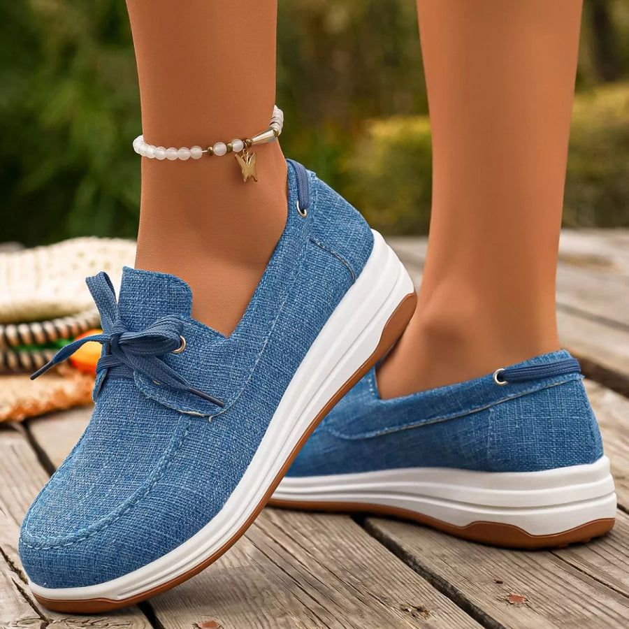 Lace Up Round Toe Sneakers Apparel and Accessories