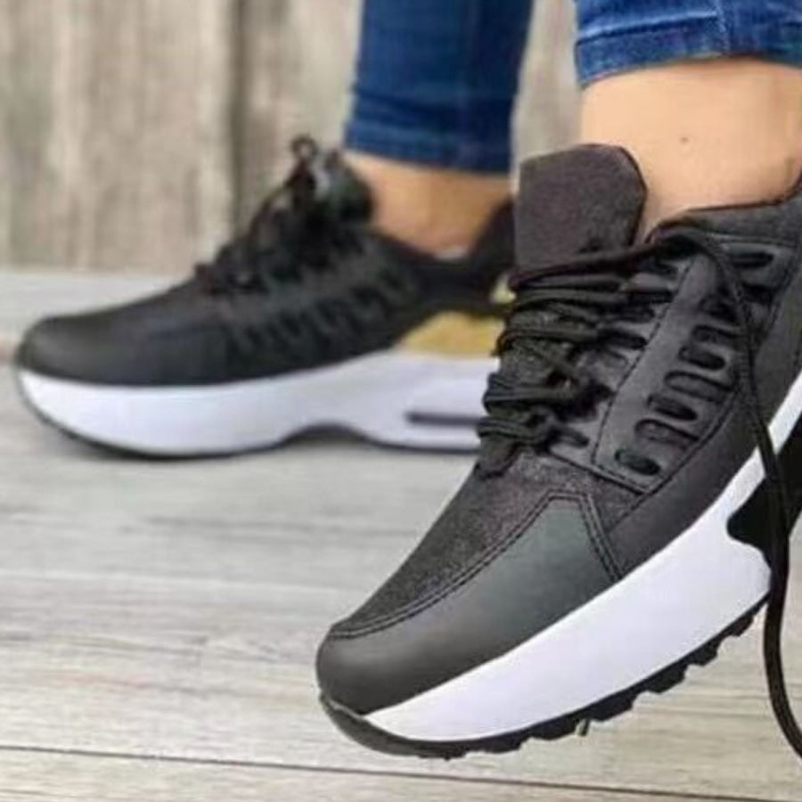 Lace Up Round Toe Sneakers Apparel and Accessories