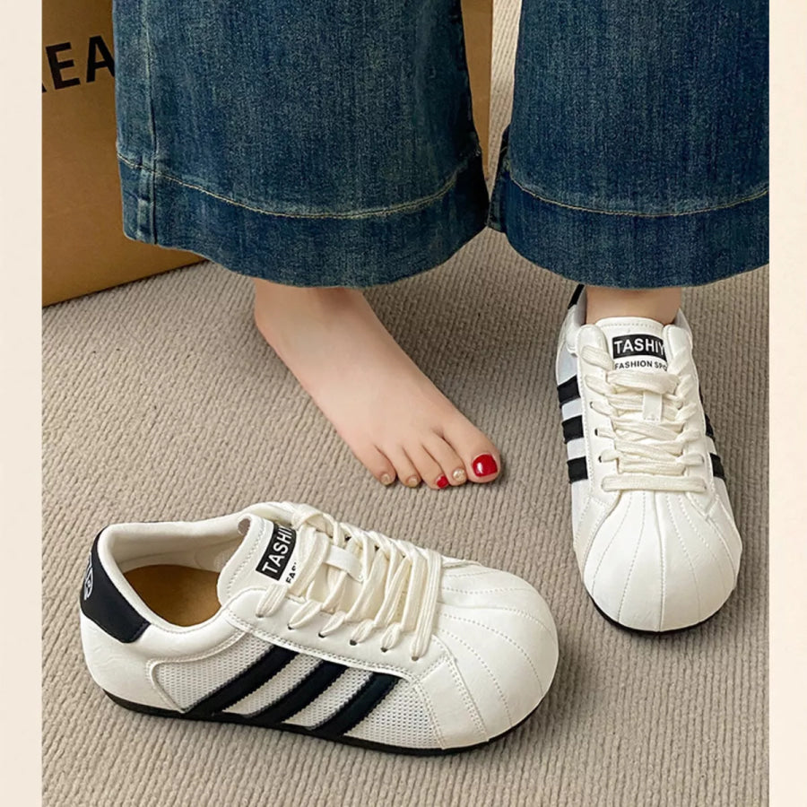 Lace Up Round Toe Sneakers Apparel and Accessories