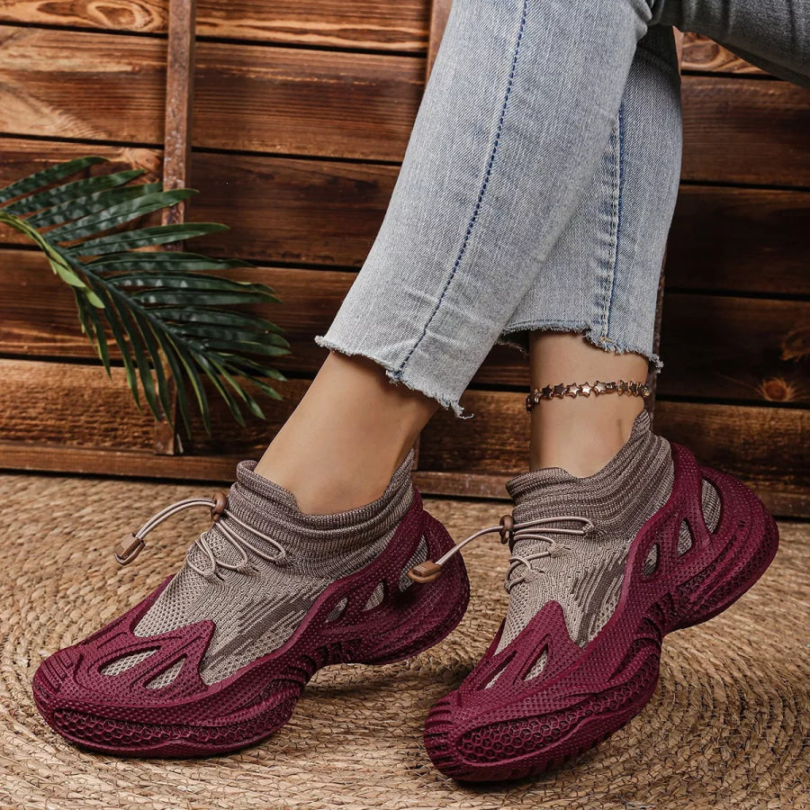 Lace Up Round Toe Sneakers Apparel and Accessories