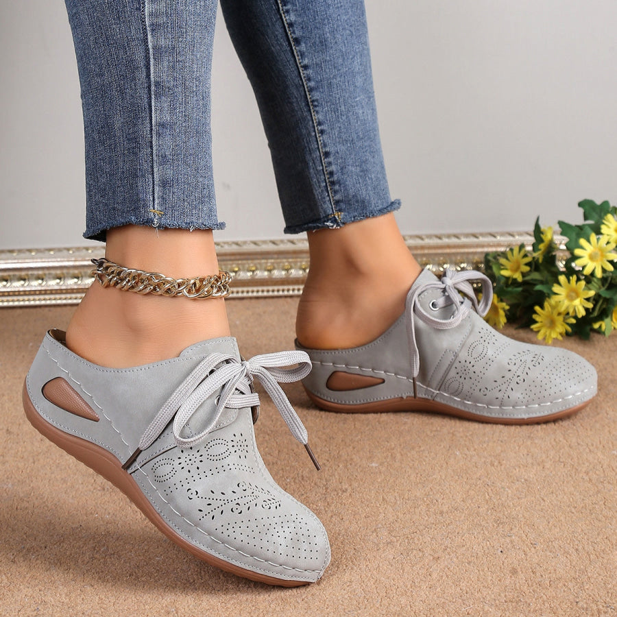 Lace-Up Round Toe Wedge Sandals Apparel and Accessories